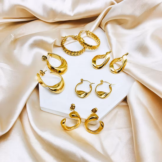 18K Gold Plated Fashion Wholesale Jewelry Stainless Steel Jewelry Earrings