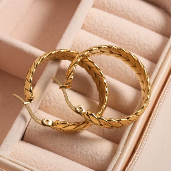 18K Gold Plated Fashion Wholesale Jewelry Stainless Steel Jewelry Earrings