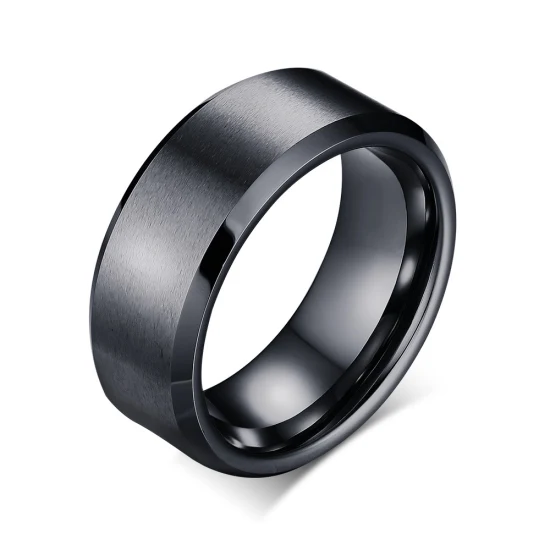 Bague en tungstène pour hommes de 8 mm à la mode