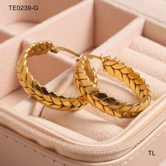 Boucles d'oreilles en acier inoxydable, plaqué or 18 carats, bijoux tendance, vente en gros